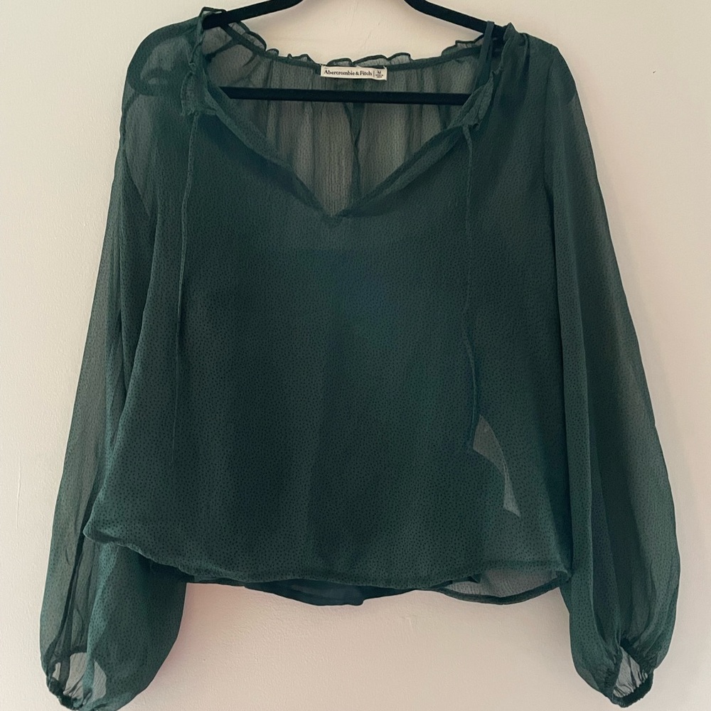 Abercrombie and Fitch. Green under tank-top and tulle-like shirt.